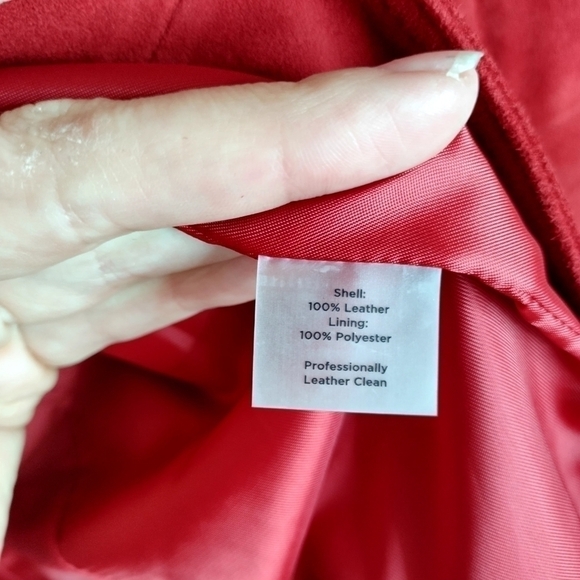 Talbots Jacket Women Suede Leather Long Sleeve Top Button Coat Party Cruise sz20 - Picture 5 of 9